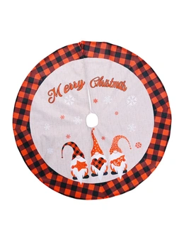 120cm Christmas Tree Skirt Plush Gnome Snowflakes Buffalo Plaid Mat Carpet Décor
