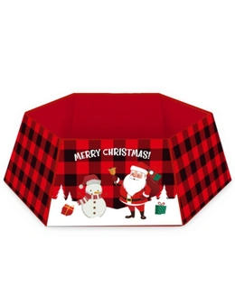 Christmas Tree Base Collar Skirt Cover Cartoon Santa Snowflakes Home Party Décor