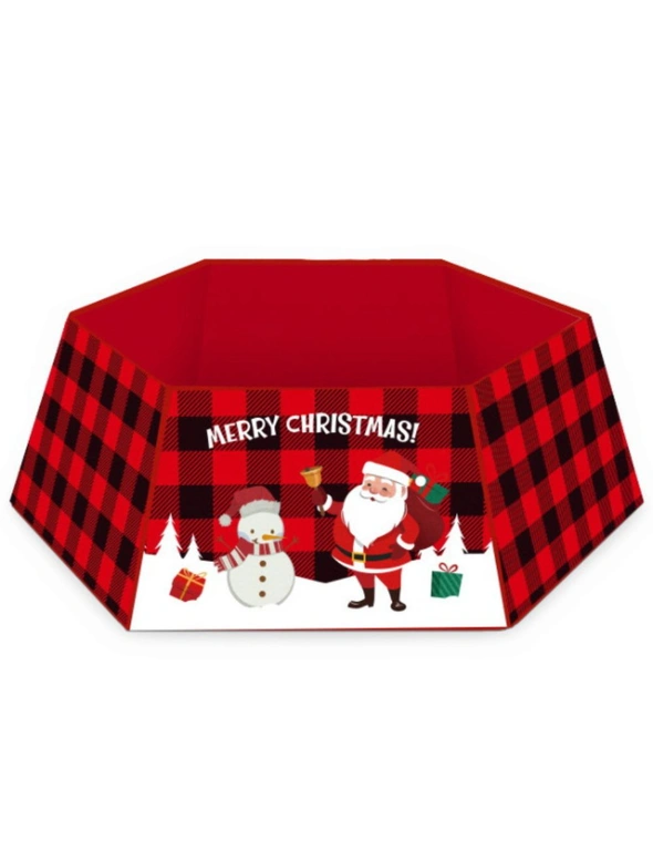 Christmas Tree Base Collar Skirt Cover Cartoon Santa Snowflakes Home Party Décor, hi-res image number null
