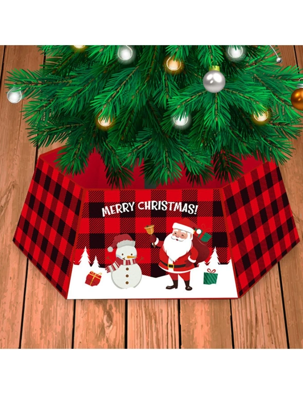 Christmas Tree Base Collar Skirt Cover Cartoon Santa Snowflakes Home Party Décor, hi-res image number null