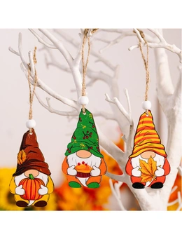 9x Christmas Tree Pendant Natural Wooden Hanging Ornament Xmas Gnomes Decoration