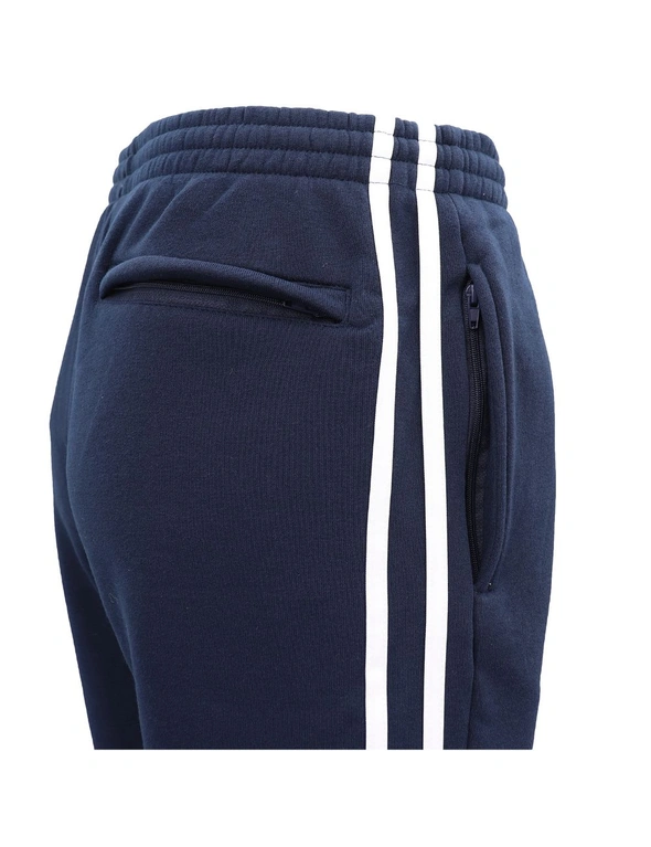 Men's Fleece Casual Sports Track Pants w Zip Pocket Striped Sweat