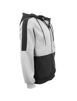 Zmart Men's Adult Full Zip Hoodie Jumper Active Two-Tone Jacket Coat Sports Zip Pocket