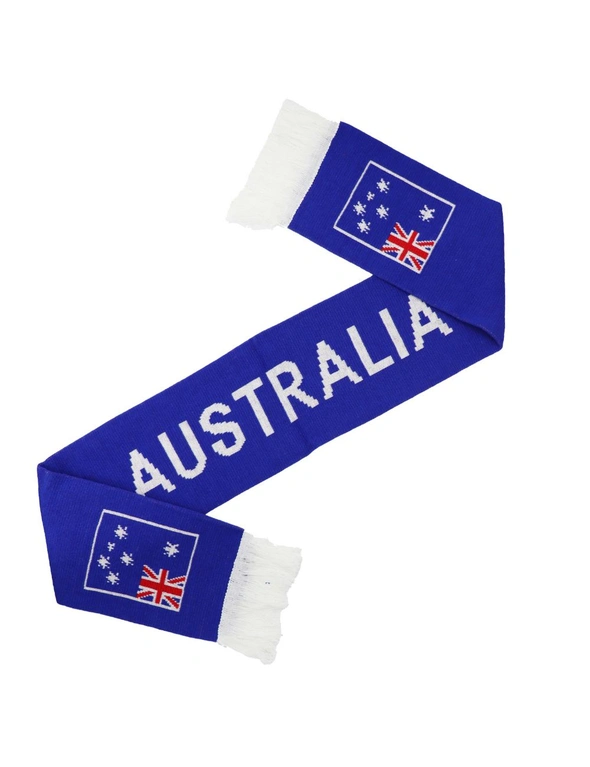 Zmart Australian Flag Knitted Scarf Australia Day Souvenir Sports Football Supporter, hi-res image number null