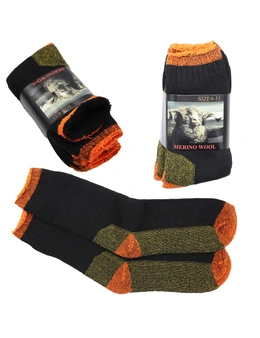 Zmart 3 Pairs Mens Merino Wool Heavy Duty Socks Extra Thick Double Cushion Tradie Warm Thermal