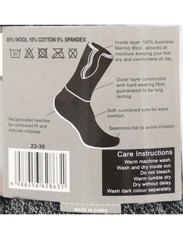 Zmart 6 Pairs Men's Mighty Tough Super Thick Merino Wool Socks Work Heavy Duty Warm Thermal