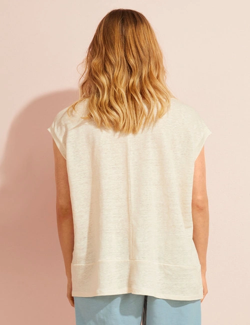 Capture Linen Boxy Panel Tee, hi-res image number null