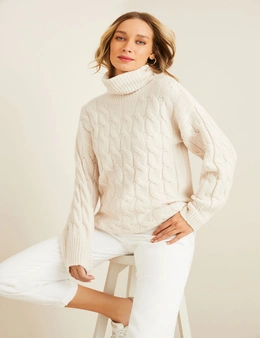 Capture Cable Knit Roll Neck