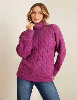 Capture Cable Knit Roll Neck