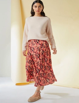Emerge Printed Midi Skirt