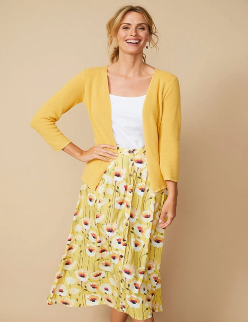Capture Button Front Midi Skirt, hi-res image number null