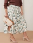 Capture Linen Blend Shirred Midi Skirt, hi-res