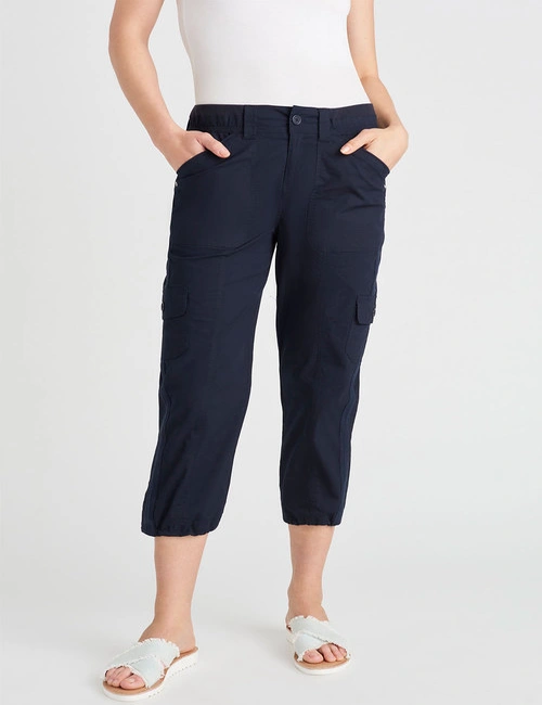 Loose Capris with Rollover Waistband