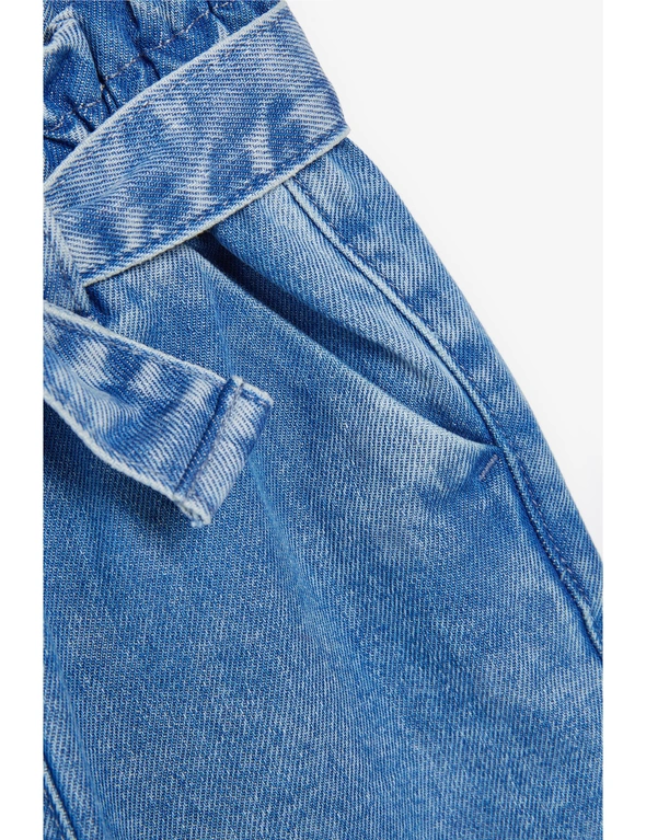 Denim Bright Blue Pull-On Tie Belt Jeans, hi-res image number null