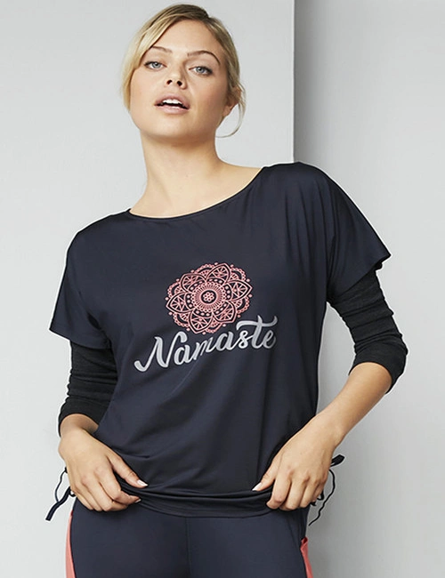 Isobar Active Ruched Placement Print Tee, hi-res image number null