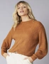 Emerge Cable Knit Fluffy Sweater, hi-res