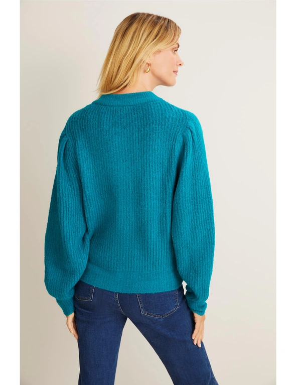 Emerge Ribbed Button Front Cardigan, hi-res image number null