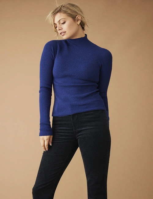 Emerge Ribbed High Neck Sweater, hi-res image number null