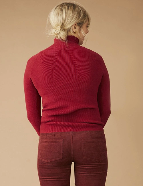 Emerge Ribbed High Neck Sweater, hi-res image number null