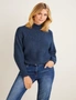 Emerge Pointelle High Neck Chunky Sweater, hi-res