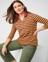 Capture 3/4 Sleeve Striped Polo, hi-res