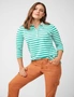 Capture 3/4 Sleeve Striped Polo, hi-res