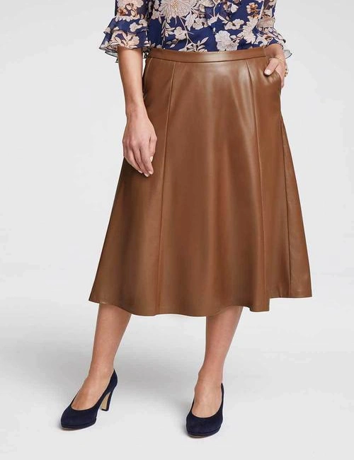 Heine PU A-Line Skirt, hi-res image number null