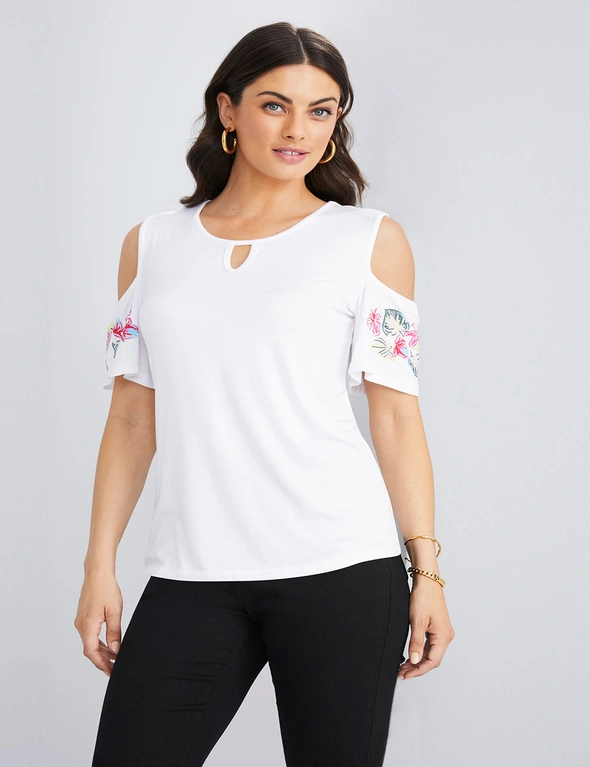 Urban Cut Out Sleeve Tee, hi-res image number null