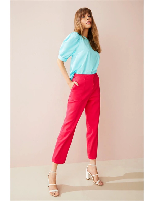 Emerge Cotton Puff Sleeve Poplin Top, hi-res image number null