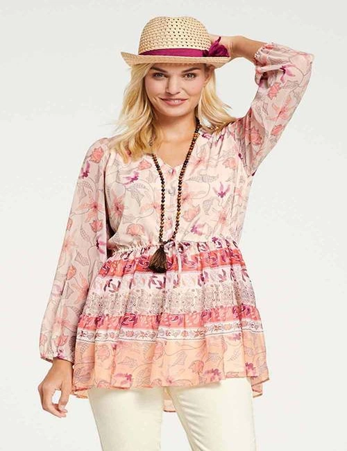 Heine Floaty Boho Peaches Top, hi-res image number null