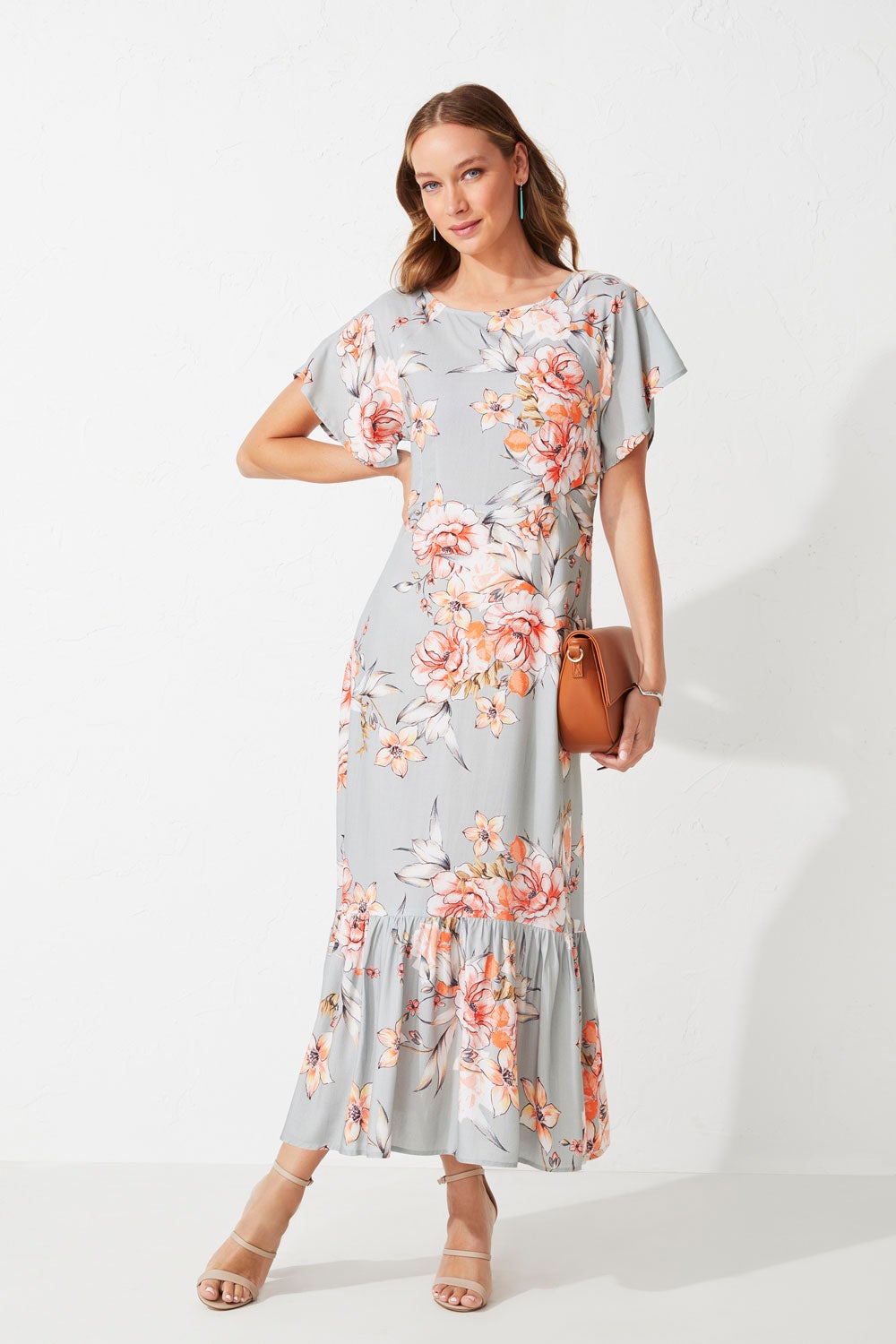 Capture Flutter Sleeve Maxi Dress | EziBuy NZ