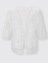 European Collection Lace Detail Kimono Sleeve Cotton Top, hi-res