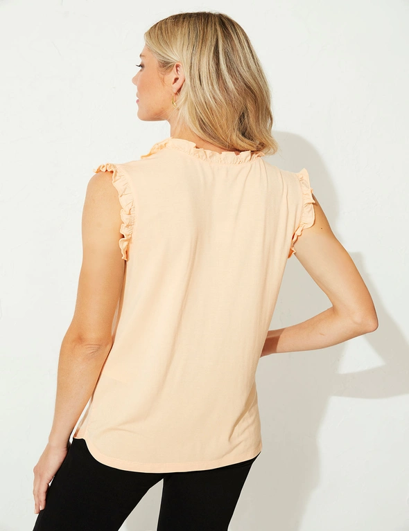 Ruffle V-Neck Top, hi-res image number null