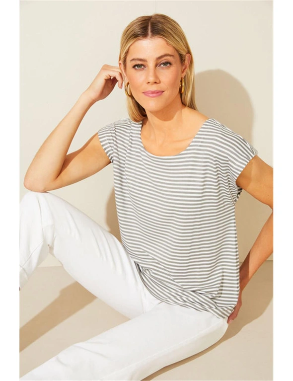 Capture Extended Sleeve Striped Tee