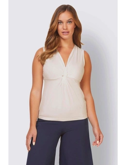 European Collection Sleeveless Twist Front Top