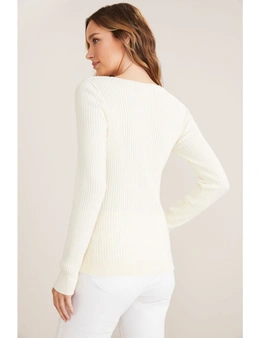 Capture Ribbed Knit Crew Neck Sweater