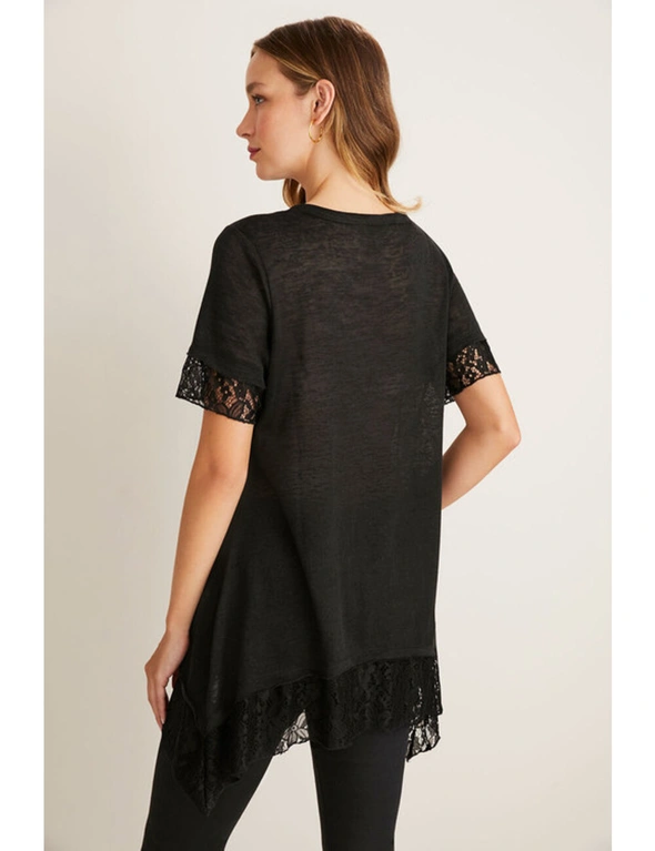 Grace Hill Lace Hem Printed Top, hi-res image number null