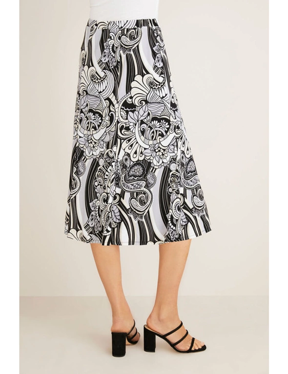Emerge A-Line Puff Print Knit Skirt, hi-res image number null