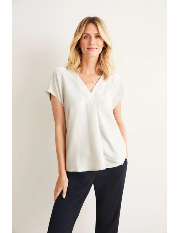 Capture Extended Sleeve Pleat Front Top, hi-res image number null