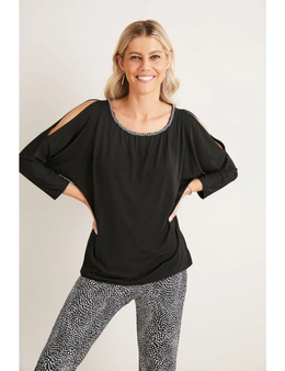 Capture Long Sleeve Top With Chain Trim Detail