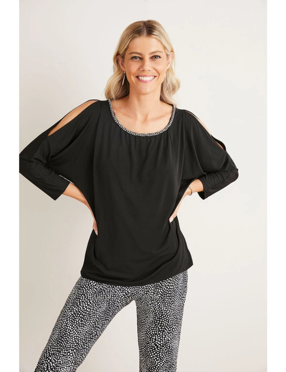 Capture Long Sleeve Top With Chain Trim Detail, hi-res image number null