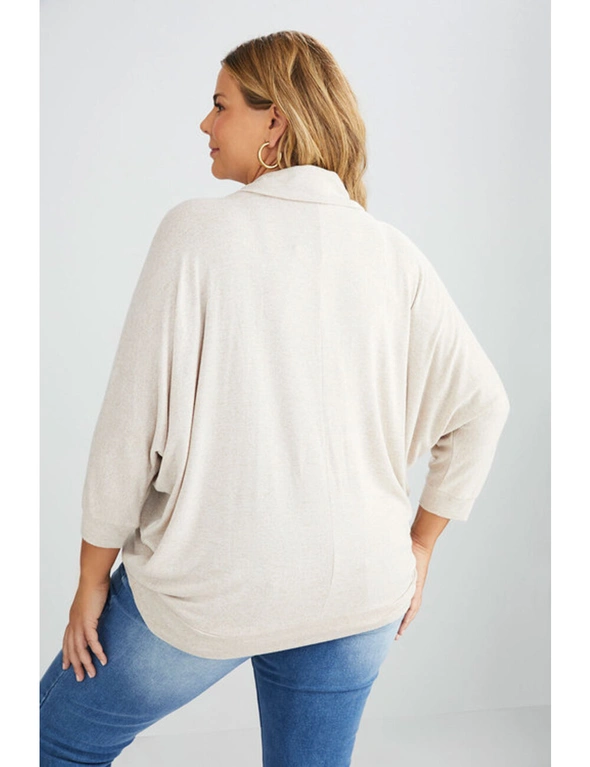 Sara Cowl Neck Fluffy Knit Top, hi-res image number null