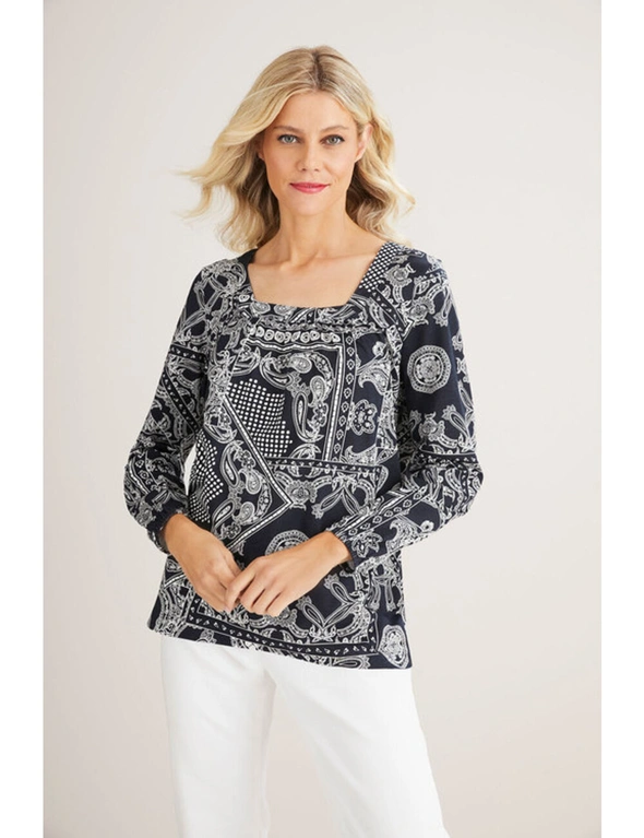 Capture Long Sleeve Square Neck Top, hi-res image number null