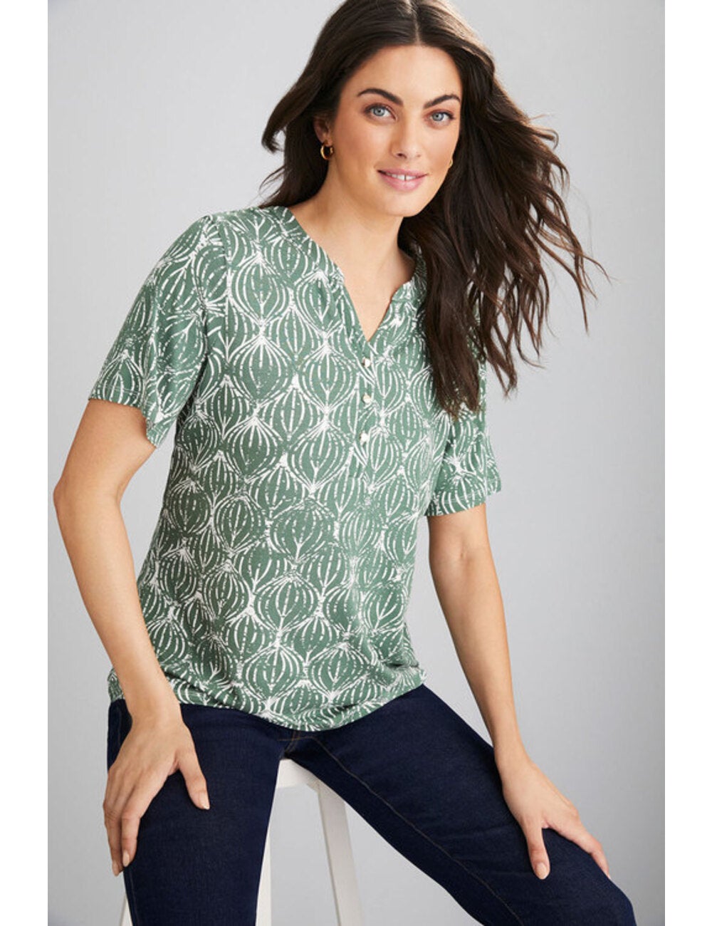 Capture Half Placket Top | Noni B