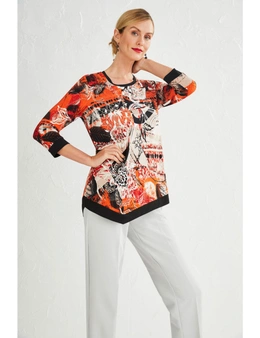 Grace Hill Hotfix Abstract Knit Top