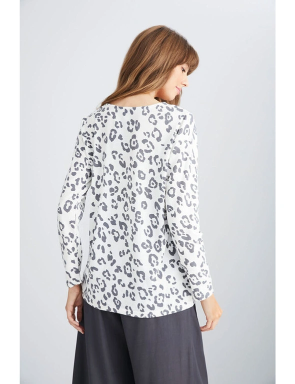 Grace Hill Fluffy Print Knit Top, hi-res image number null