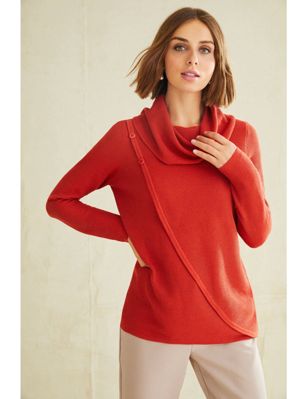 Grace Hill Crossover Cowl Neck Jumper | EziBuy NZ