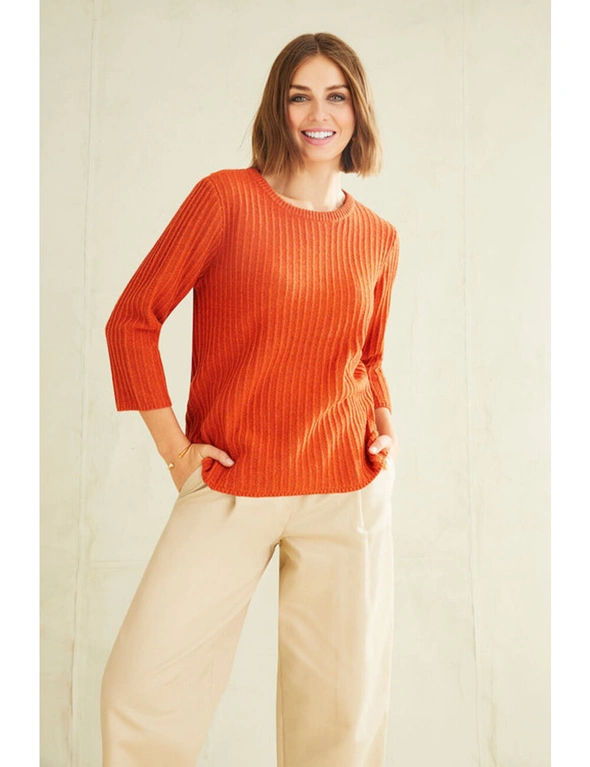 Grace Hill Tape Yarn Knit Top, hi-res image number null