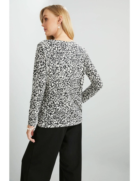 Grace Hill Chain Detail Leopard Knit Top, hi-res image number null