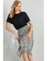 Grace Hill A-Line Leopard Knit Skirt, hi-res